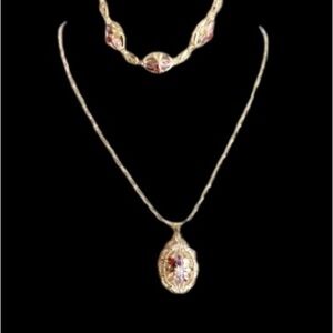 18K Yellow Gold Plated Necklace Set 🆕